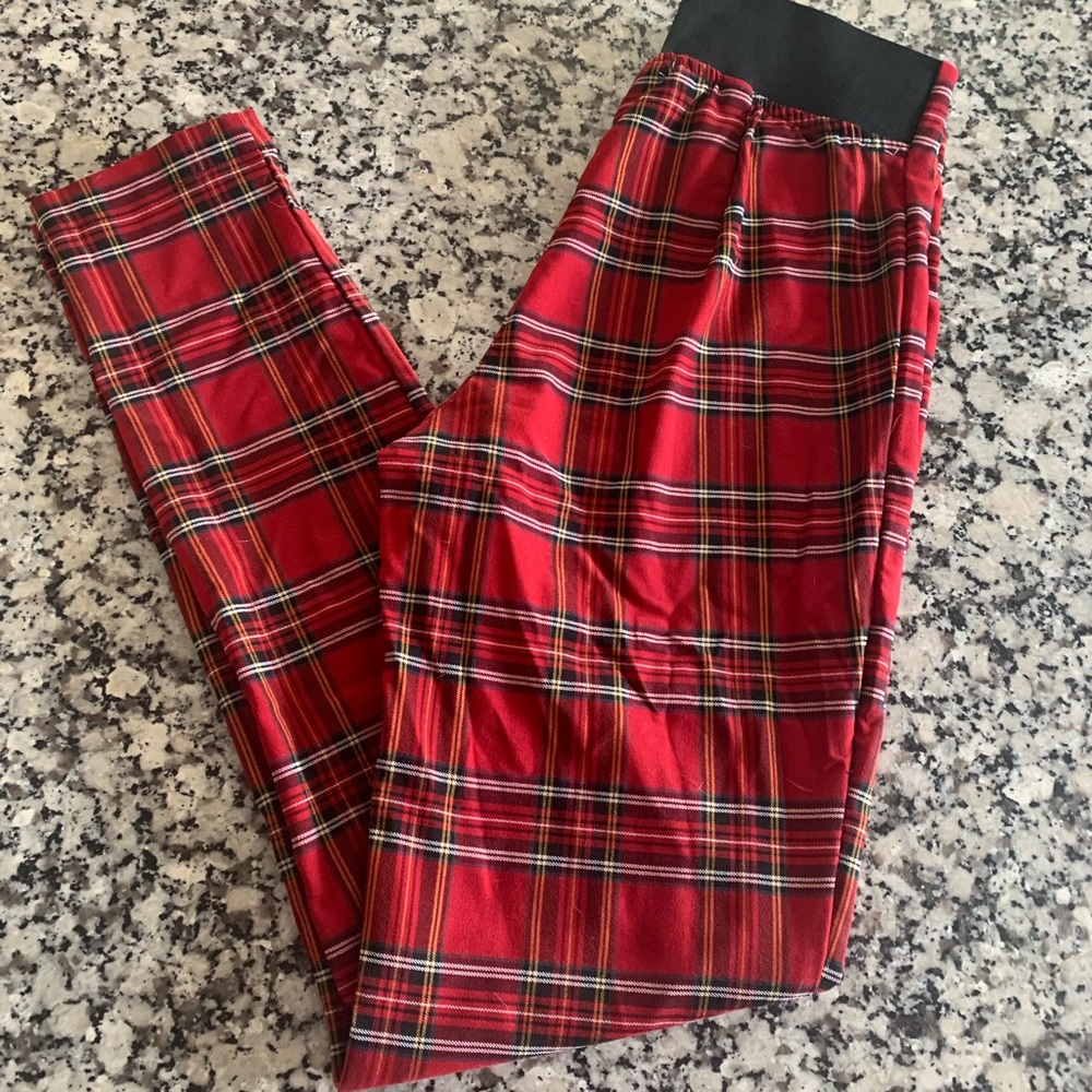 High waisted red checkered pants 3/$30